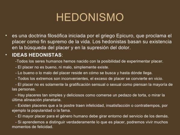 que es el hedonismo ejemplos