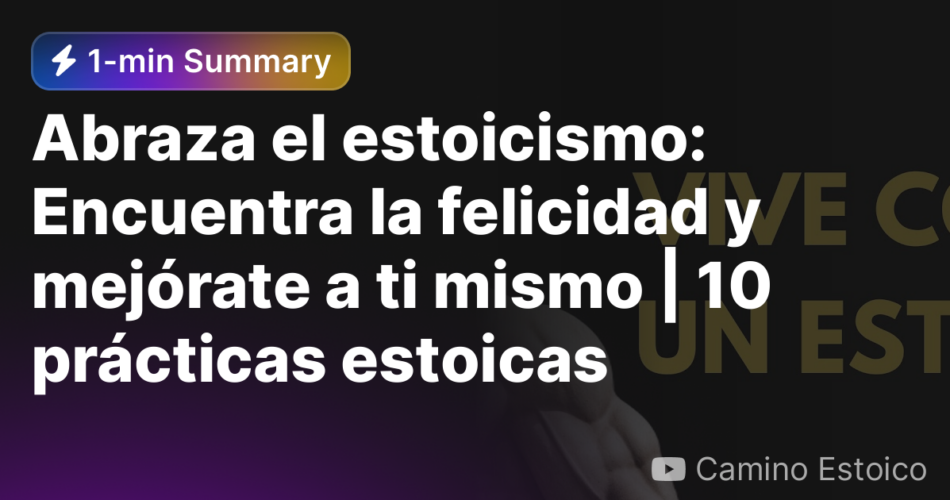 superando la infelicidad con el estoicismo