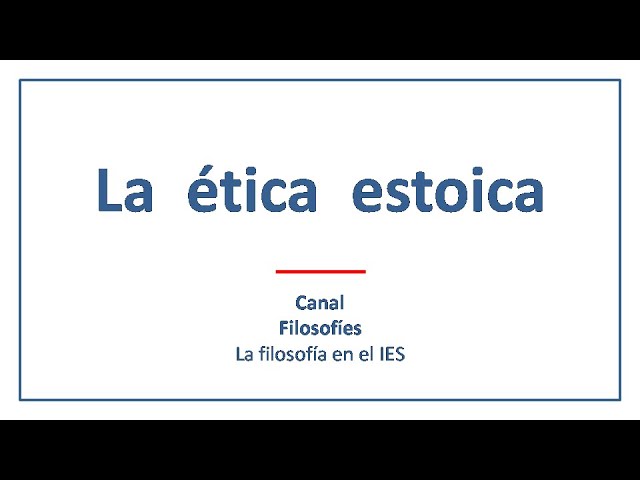 teoria etica de los estoicos