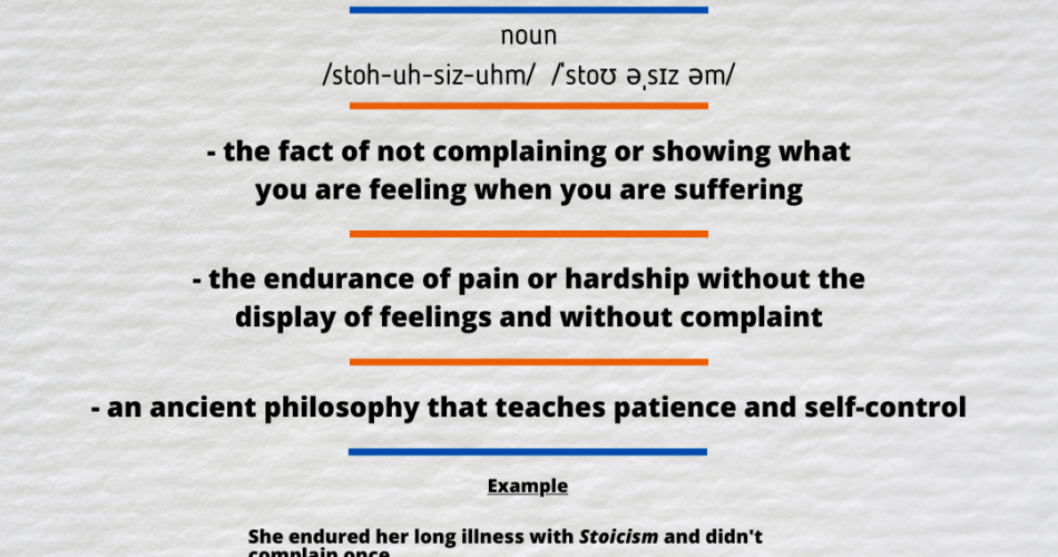 the meaning of stoic in english