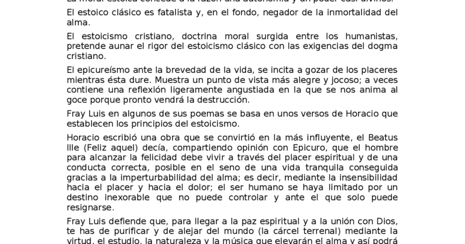 el estoicismo horaciano en la obra de fray luis de leon