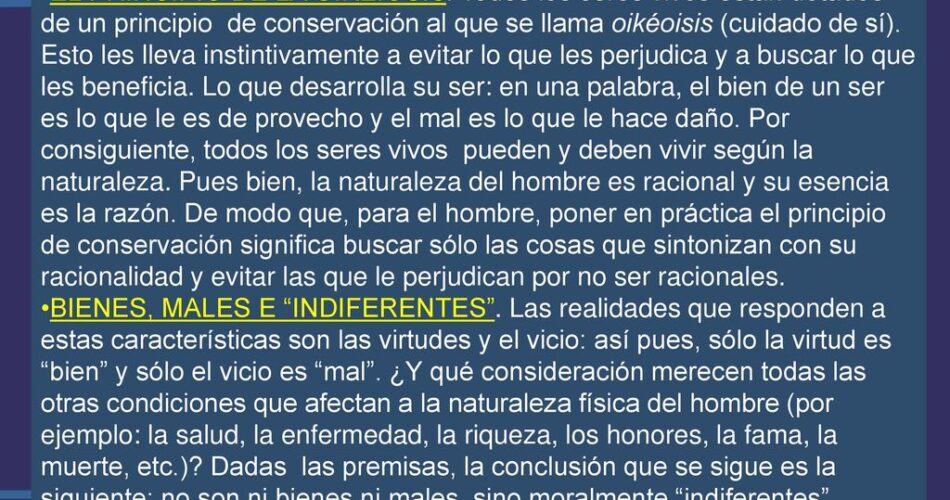 la naturalizacion de lo moral en el estoicismo antiguo el concepto de oikeiosis