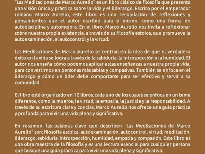 reflexiones profundas en las meditaciones de marco aurelio